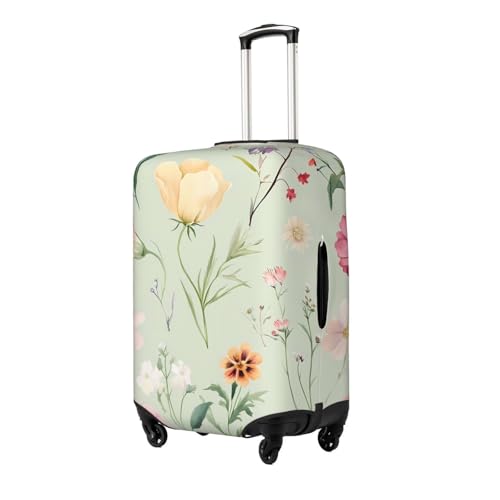 Flowers And Plants Elastic Travel Luggage Cover, Washable Spandex Suitcase Protector, Anti-Scratch Fits 18-32 Inch2
