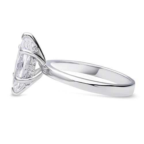 BERRICLE Sterling Silver Solitaire Wedding Engagement Rings for Women, 1.6 Carat Marquise Cut Cubic Zirconia CZ Ring3
