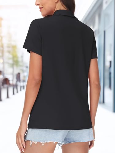 Women's Golf Shirts Short Sleeve Polo Collared Tennis Shirt V Neck Quick Dry Sun Protection UPF 50+ T-Shirts2