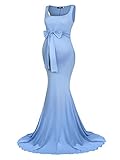 Molliya Maternity Long Dress Tie Front Sleeveless Elegant Fitted Maxi Gown for Photoshoot
