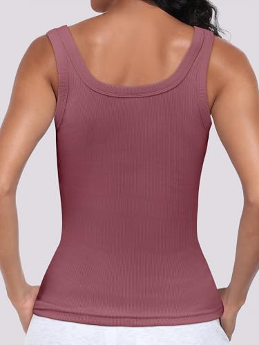 Image of ANRABESS Womens Sleeveless Scoop Neck Tank Top Ribbed Fitted Summer Basic Slim Cute Tops 2026