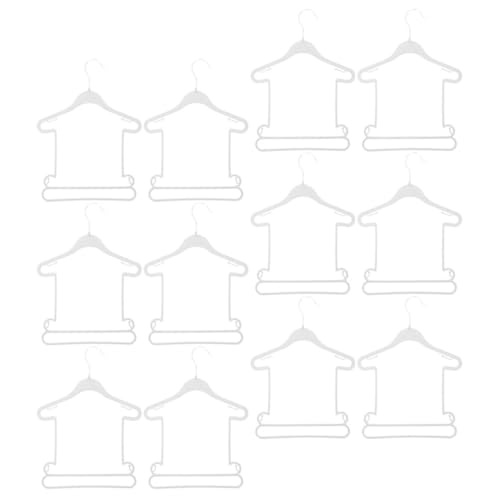 NUOBESTY 12 Perchas de Plástico de Color Blanco para Ropa de Bebés con Acabado Liso, Resistentes y Diseñadas para Secado y Almacenamiento Familiar