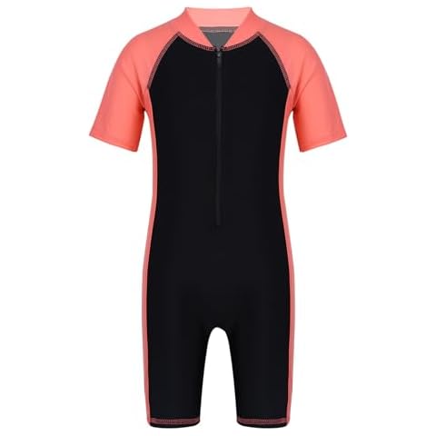 Yhong Kids One Piece Swimwear Zipper Suit Cover