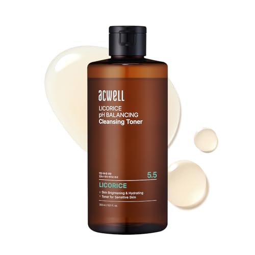 ACWELL Licorice pH Balancing Korean Toner for Cleansing 10.14 fl.oz. - Alcohol-Free PH5.5 Hydrating...