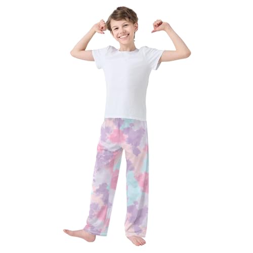 Tie Dye Boys Pants Boys Athletic Pants Long Pant for Boywith Pockets Wide-Leg Size 6-14Y3