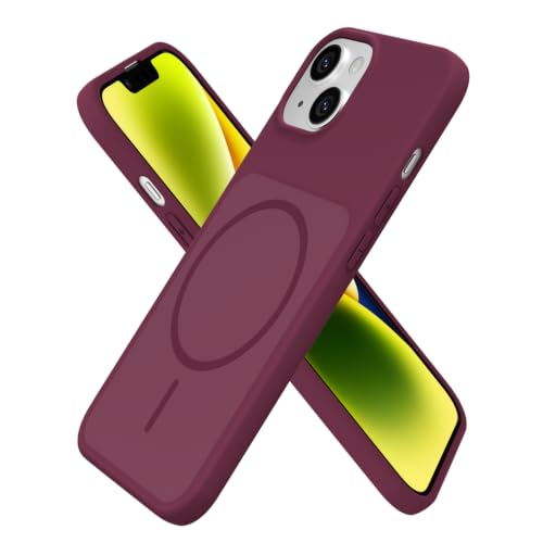 Coque iPhone 14 Plus safecase magnétique mince et lisse antichoc bordeaux
