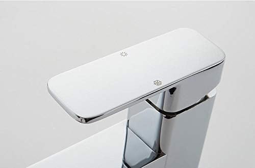 Robinet mitigeur finition laiton chrome pour lavabo style carré à jet cascade - 3