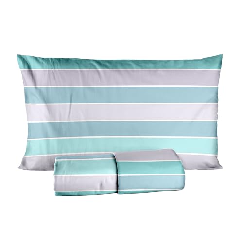 Ruggeri - Completo Letto - 100% Cotone Di Alta Qualità Morbido E Traspirante | 1 Federa + 1 Lenzuolo Con Angoli + 1 Lenzuolo Sopra | Collezione Everyday (Color Lines, Una Piazza E Mezzo) - 4