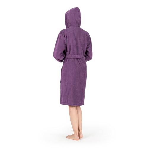 Albornoz de baño NINE WEST de algodón con capucha unisex morado XL 2