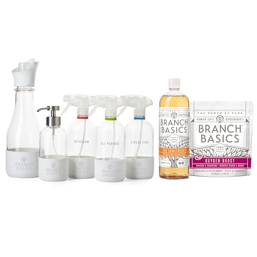 Branch Basics Premium Starter Kit in Glass: All Purpose Cleaner, Glass Cleaner, Bathroom Cleaner,...