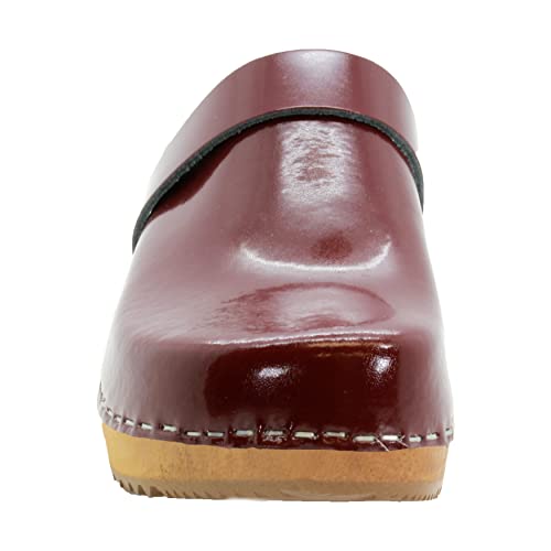 Image of Bjork Maja Wood Open Back Leather Clogs