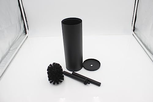 Image of Toilet Brush and Holder Freestanding, NSCMQSL Toilet Bowel Brush for Cleaning with Stainless Steel Handle,Space Saving for Storage Toilet Brush Wall Mount Round(Matte Black)