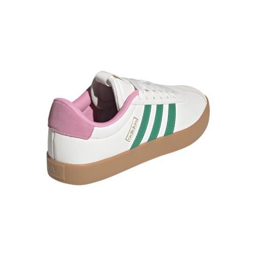 adidas Women's VL 3.0 Sneaker, White/Court Green/Bliss Pink, 5.53