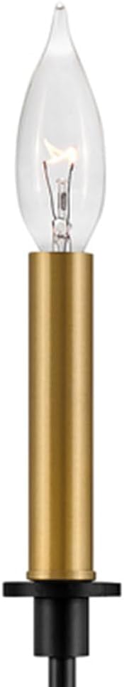 Lark Hux 83070BK Single Light Candle Wall Sconce, Traditional Torch, Slender and Elongating, Black and Lacquered Brass