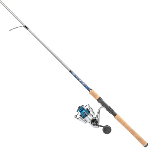 Quantum Strive Spinning Reel and Fishing Rod Combo, 7-Foot 1-Piece, Medium Power Fast Action Rod, Graphite Blank, Size 4000 Reel, 6.2:1 Gear Ratio