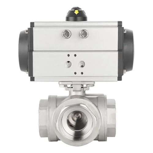 Válvula de bola neumática para desvío de fluidos 3/4 inoxidable L 5