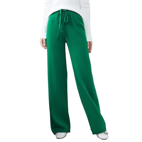 Women's Wool Pants Vintage Slim Fit Knitted Trousers for Spring