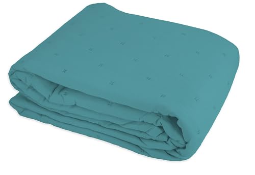 Tata Home Trapuntino Singolo Autunnale Primaverile Copriletto Trapuntato Imbottito Mezza Stagione Extra Morbido Misura 170x250 cm Mod. Soft Colore Ottanio