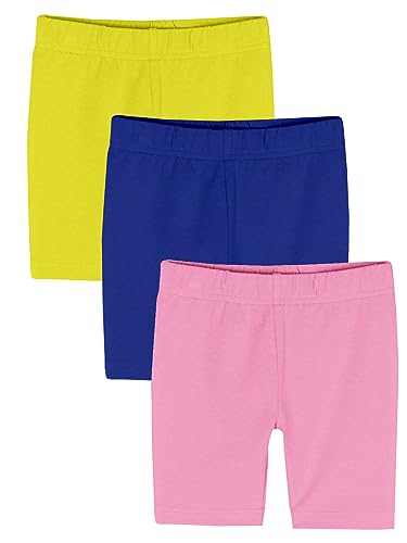Image of KiddoPanti Girls Solid Cycling Shorts Pack of 3 | Soft & Stretchy Cotton Spandex | Comfortable Fit with Elastic Waistband | Half Tights Length Girls Inner Cycling Shorts