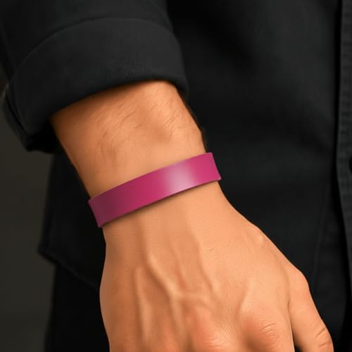 Image of THE MEN THING BLAZEFIT STRAP - 18mm Genuine Leather Bracelet with Stainless Steel Stud Button Closure for Men & Boys (6.6 /7.1 /7.6 inch)