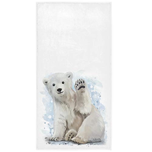 Polar Bear Hand Towels 16x30 in Animals Bathroom Towel Ultra Soft Highly Absorbent Small Bath Towel Kitchen Dish Guest Towel Home Bathroom Decorations