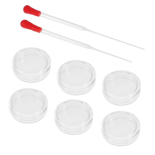 NAMOARLY 6pcs Petri Dish Round Clear Culture Plate Pipette Tissue Culture Plate Culture Dishes with Lid Lab Reaction Dish Transparent Petri Culture Plate Laboratory Equipment Glass