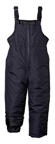 Sportoli Kids Water Resistant Snowboard Skiing Snowbib Snowpants Snow Bib Pants - Black (Size 10/12)