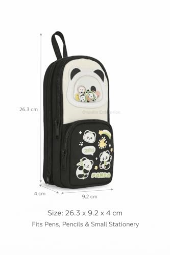 Image of Kawaii Pencil Pouch for Kids with Cute Character Erasers | Double Zipper, Water-Resistant School Pouch | Lightweight Stationery Case for Boys & Girls