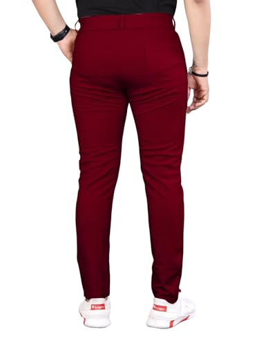 Image of Men's Everyday Wear Trousers | Regular Fit Solid Pants with Button | Smart and Comfortable Bottomwear (Pack of 1)