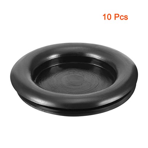 sourcing map 10 Stück Kabeldurchführung Gummi Drahtschutz Ölbeständig Gummistopfen Set Gummitüllen für Kabel Draht Elektroinstallation Kabelkanal Auto Boot 30mm Montagedurchmesser Schwarz
