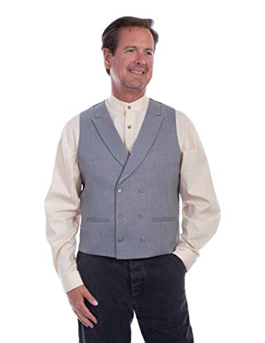 Scully Mens Grey Polyester Mini Herringbone Vest