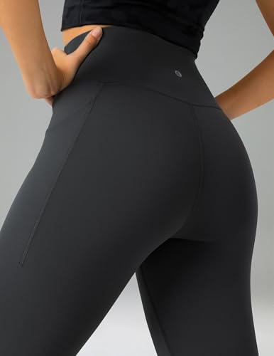 Image of Colorfulkoala Dreamlux No Front Seam Capri Leggings with Pockets for Women - High Waisted 21 inch Buttery Soft Yoga Pants