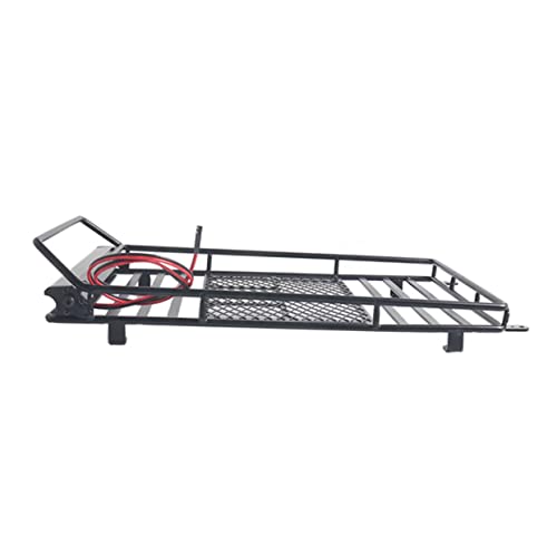 Support de toit pour bagages de voiture noir avec étagère échelle et éclairage