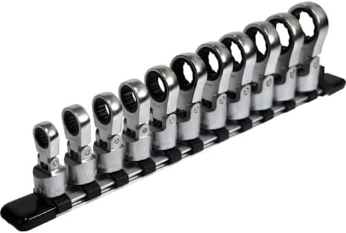 Tone HRM311F Flex Ratchet Glasses Socket Set (With Holder) Insertion Angle 0.3 inches (9.5 mm) (3/8 inch), Contents: 11 Pieces