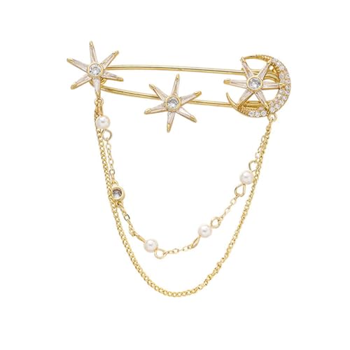 BESPORTBLE 1Pieza Pin Seis Puntas Broche Creativo Para Mujer Accesorio Para Chaquetas y Trajes Pin Decorativo Con Zirconia y Acabado