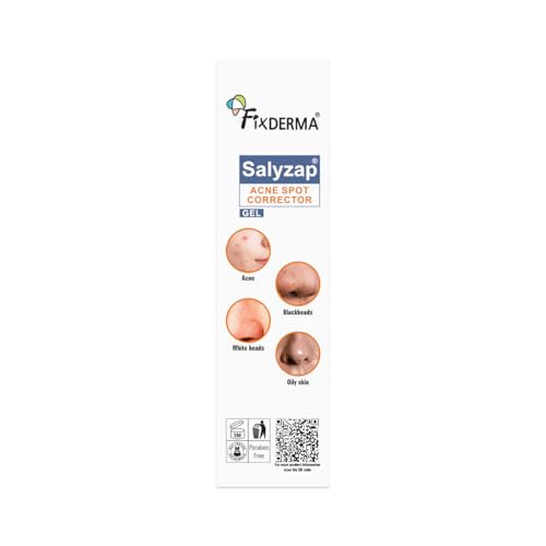 Image of Fixderma Salyzap 2% Salicylic Acid Acne Spot Corrector Gel with 2% Niacinamide Acid & 1% Aczero | Reduce Active Acne & Redness | Fades Dark Spots & Blemishes | Pimple Remover For Men & Women - 20g