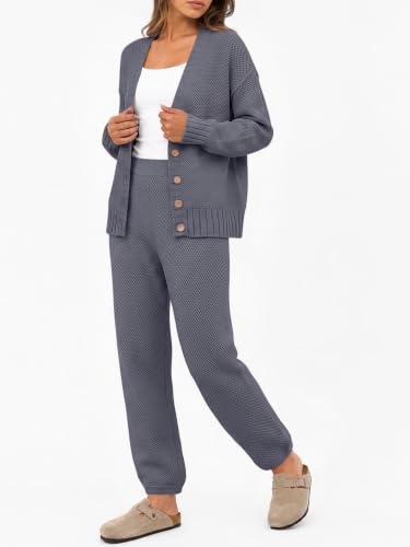 Image of LILLUSORY Women 2 Piece Sweater Matching Lounge Sets 2026 Fall Outfit