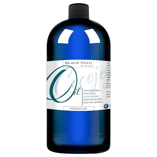 Egyptian Black Seed Oil - Bulk 32 oz - 100% Pure, Natural, Black Cumin Seed Oil, Unrefined, Kalonji, Cold Pressed, Extra Virgin, Blessed Seed, Vegan, Non GMO - Premium Grade A for Hair Skin Body Nails