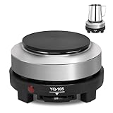 500 Watt Hot Plate, Portable 500W Electric Hot Plate, Electric Camping Stove Low Watt, Single Burner, for Milk Water Coffee Heating (US Plug）