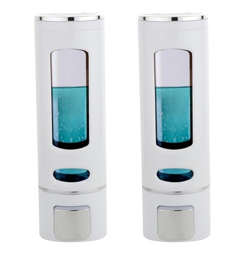 Image of b2 ABS Plastic Soap Dispenser for Bathroom Wall Mounted Shampoo Conditioner Hand Wash Gel Dispenser Liquid Soap Sanitizer Dispenser for Basin Kitchen Sink 400Ml (Modal - 2 (Pack of - 2))