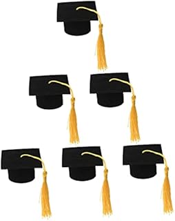 NOLITOY 6pcs Miniature Graduation Cap Dining Room Decor for Table Minature Gifts Graduation Party Supplies Doctoral Bottle Cover Cake Ornament Black Formal Gown Wide Brim Hat Dining Table