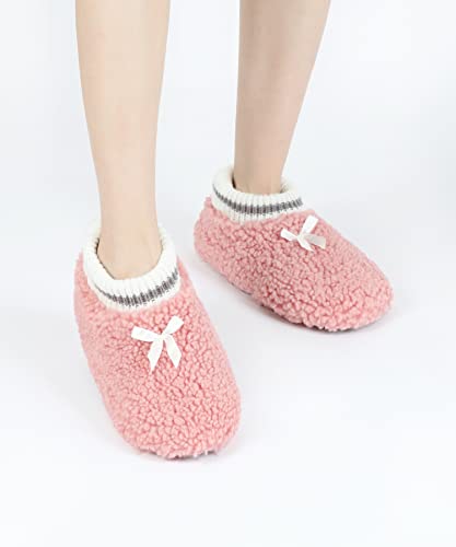 Image of DICUIRD Womens Fleece Slipper Socks Non-Slip Grippers Indoor Slippers