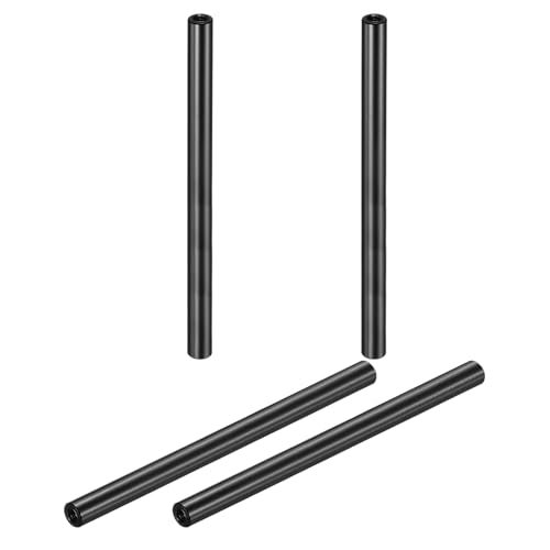 MECCANIXITY 4 Pcs M3x80mm Round Aluminum Standoff Column Spacer, Coupling Screws Female Threaded Spacers for RC Multirotor Parts DIY FPV Quadcopter (Black)