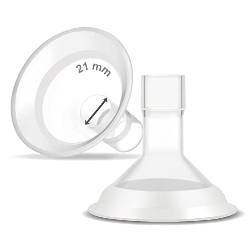 Image of Maymom MyFit Comfy Series 21 mm Two-Piece Design Breastshield Compatible with Medela Breast Pumps; Not Original Medela Pump Parts; Replace Medela Shields; Fit MaxFlow Flex Connector; 2pc