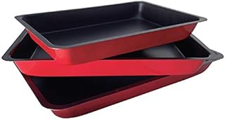 Non Stick Oven Baking Trays, 3 Pieces Carbon Steel (PFOA Free) Roasting Tins Pans