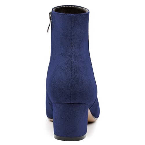 Saekcted Women Chunky Block Low Heel Close Pointed Toe Ankle Boots Short Bootie Zipper Office Classic Shoes4