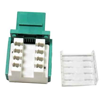 Conector Keystone Jack RJ45 Cat6 Verde 90° SF Cable miniatura 3