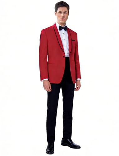Costume slim 2 pièces pour homme avec veste à un bouton et pantalon élégant