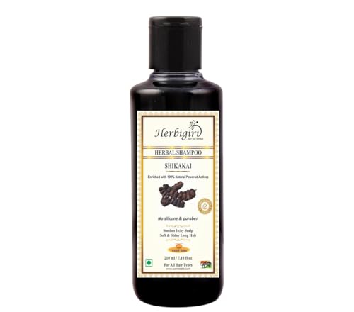 Image of Herbal Shikakai Anti Dandruff Nourishing Shampoo (Mild & Gentle Hair & Scalp Cleanser For Volumized & Lustrous Hair) PARABEN FREE 210 ml (210 ml)