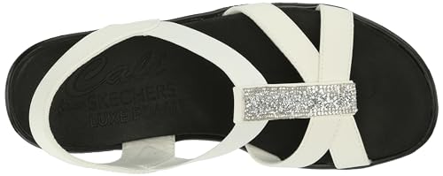 Skechers Skechers Women's Rumble ON-GLAMMED UP Wedge Sandal, White, 8